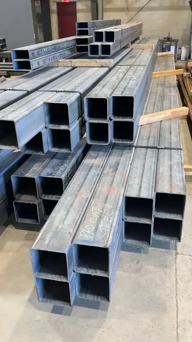Stacked HSS square steel tubing